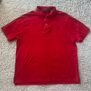 Polo by Ralph Lauren Polo Shirt Men’s Large Pique Cotton Red Solid 1XB
